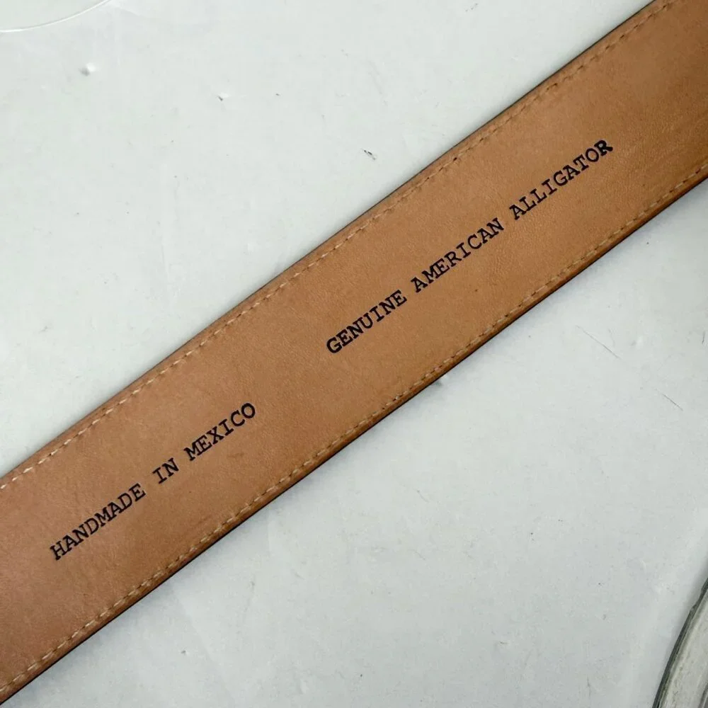 Rod Patrick Mens Western Belt Brown Genuine Caiman Leather 1.5